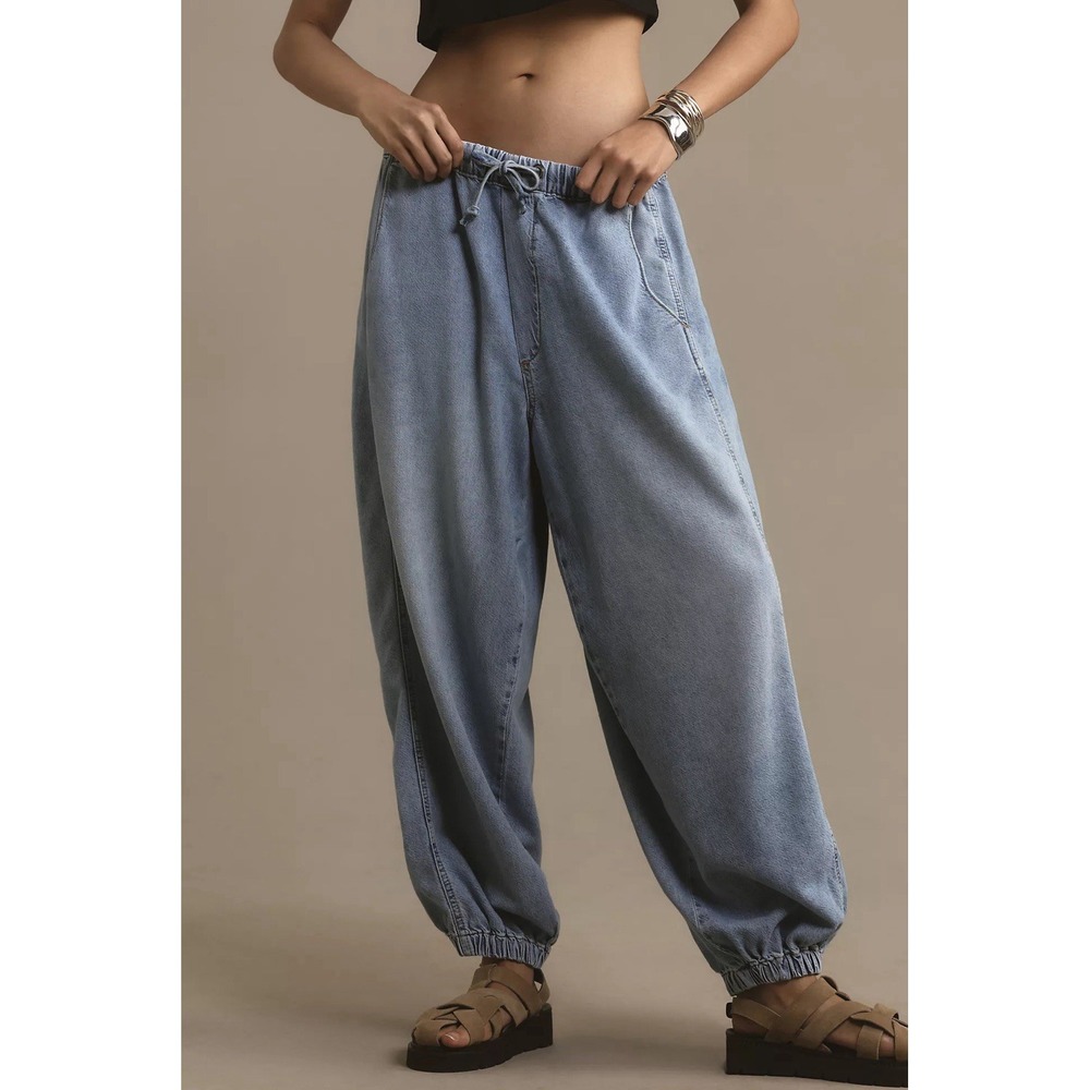 Pilcro by Anthropologie Beachy High-Rise Parachute Jeans NWT Petite Size L